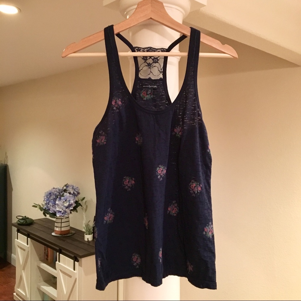 Burnout floral racer back tank top